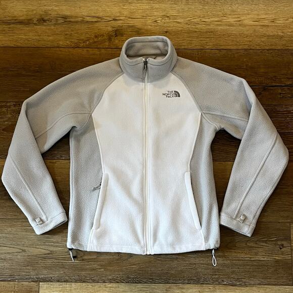 The North Face Womens Fleece Full Zip Jacket Grey White Khumbu Small Outdoor Ski - Picture 1 of 7